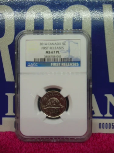 2014 Canada Five Cent Nickel NGC MS67PL   Mint State 67 Proof Like **NICE COIN**