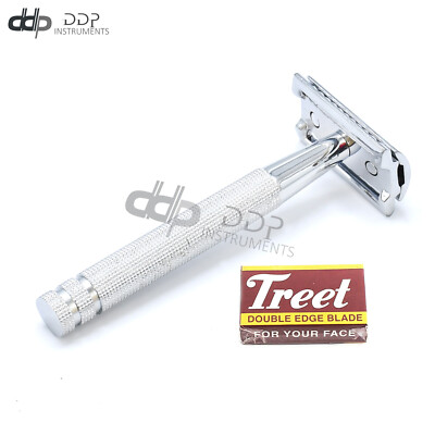 Heavy Duty Chrome Plated Short Handle Double Edge Safety Razor 10 x B