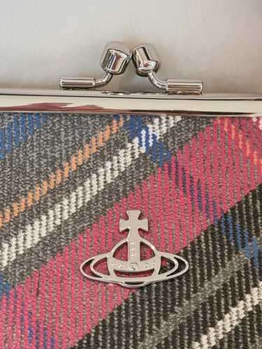 Vivienne Westwood Tartan Plaid Granny Frame Purse bag chain shoulder Strap - Picture 3 of 14