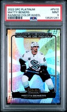 2022-23 OPC Platinum Matty Beniers PV10 SSP Variant Rainbow Color Wheel RC PSA 9