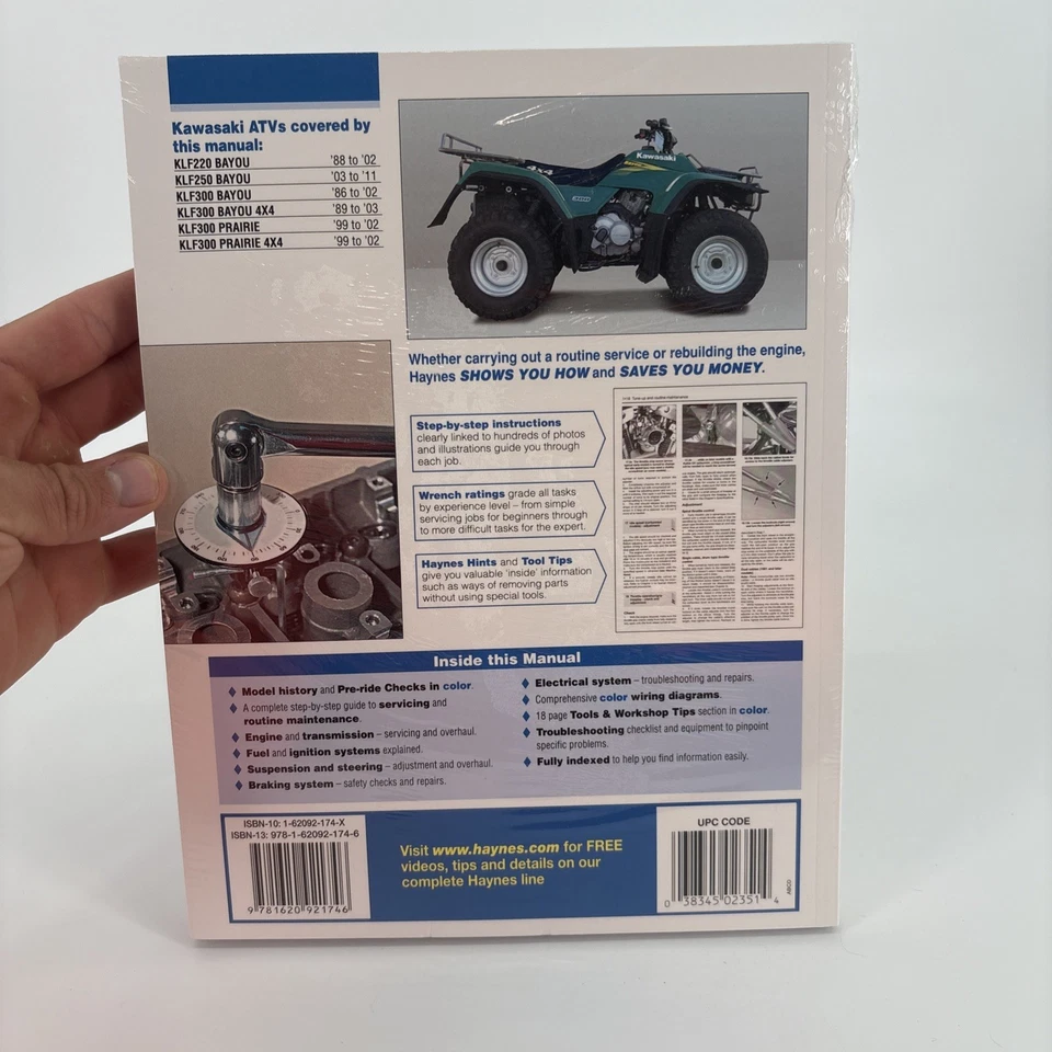 1986-2011 Kawasaki Bayou Prairie 220 250 300 Repair Service Workshop Manual 174X - Image 2 of 4