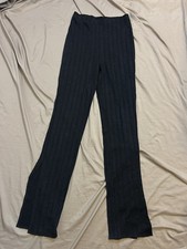 Reformation Largo Side Slit Sparkle Glitter Black Flare Stretch Pants Womens M