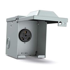 30 Amp RV Power Outlet Box,Enclosed Lockable Weatherproof Outdoor 125 RV-30Amp