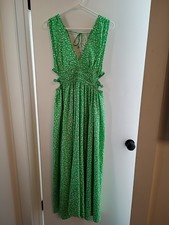 ASTR The Label Edessa Maxi Dress In Green Floral Print Women's Size L