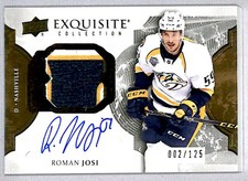 Roman Josi 2016-17 UD Exquisite Material Signatures Auto Patch /125 #EMS-RJ