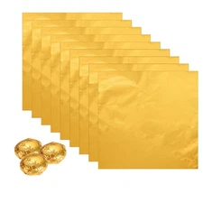 100pcs Candy Foil Wrappers 6 x 6 Inch Chocolate Bar Wrappers Gold