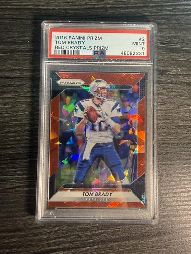Tom Brady 2016 Panini Prizm Red Ice /75 PSA 9 Patriots Football