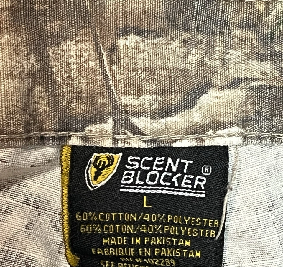 Calça de caça masculina bloqueadora de perfume tamanho grande árvore real perna reta bolso de carga - Imagem 3 de 4