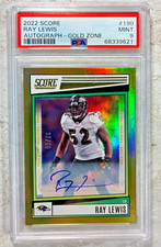 RAY LEWIS 2022 Score Gold Zone #190 Autographed #37/50 Balt. Ravens - PSA 9 MINT