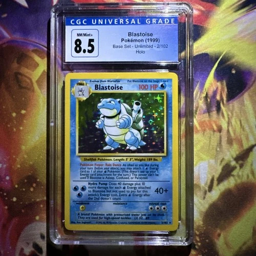 Pokemon Base Set Holo Rare Blastoise 02 Unlimited CGC 8.5 NM/Mint