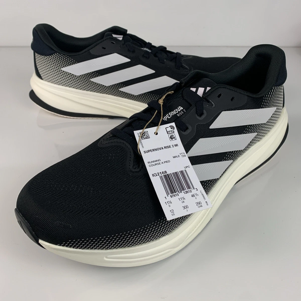 NEW W Defect adidas Supernova Rise Men\'s Running Shoes White/Black Size 13 adidas Supernova 2 Running Shoes | Cloud White / Core Black  main image 3