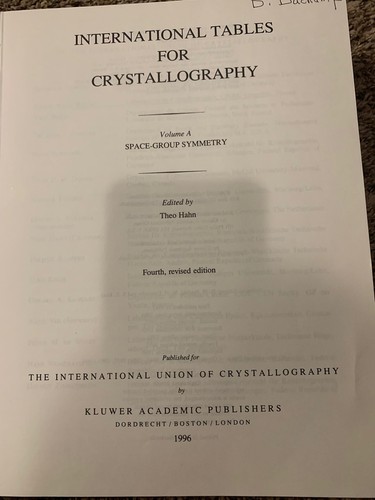 International Tables for Crystallography Vol A Space–Group Symmetry 1996 HC Dj - Picture 6 of 8