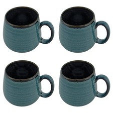 Coffee Mugs Set 4 Large 500ml China Ombre Blue or Green Microwave Dishwasher Saf