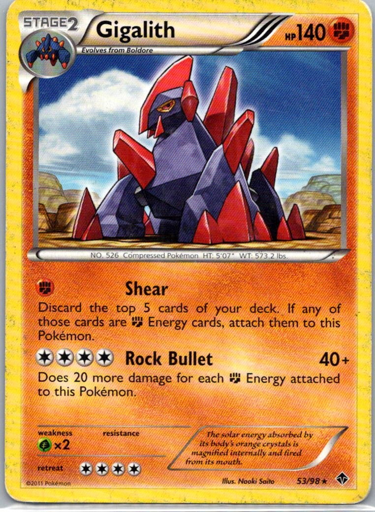 Pokemon TCG Gigalith 53/98 Emerging Powers MP