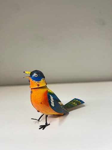 Vintage Soviet 1960s Tin Toy Singing Bird USSR Mechanical Wind Up TOY - Picture 2 of 17