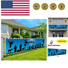 Manger Scene Religious Christmas Yard Signs-Holy Nativity Christmas Banner La...