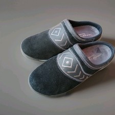 Easy Spirit Explore 24 Ikatta Black Suede Clogs Wmns Sz 7 Comfort  Collar Wear 