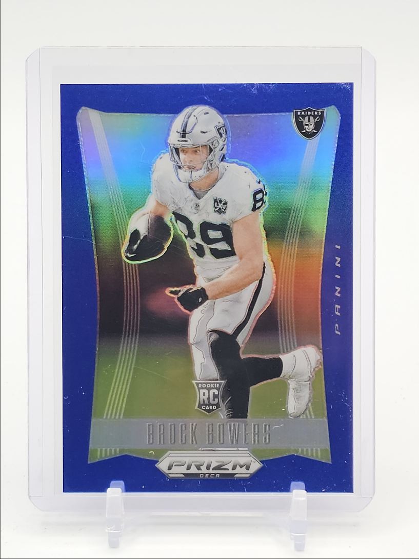 BROCK BOWERS 2024 PANINI PRIZM DECA ROOKIE BLUE RAIDERS RC /149 Q5454