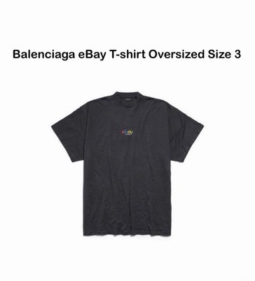 Balenciaga eBay T-Shirt Oversized Size 3 Authentic 787349 TRVE8