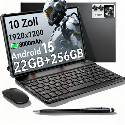 2025 Neueste Gaming Tablet PC 22GB RAM 256GB ROM Android 15 Octa-Core 8000mAh