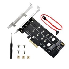 Dual M.2 PCIE Adapter NVME/NGFF to PCIE X4 Expansion Card 32Gbps M.2 NVME/SATA
