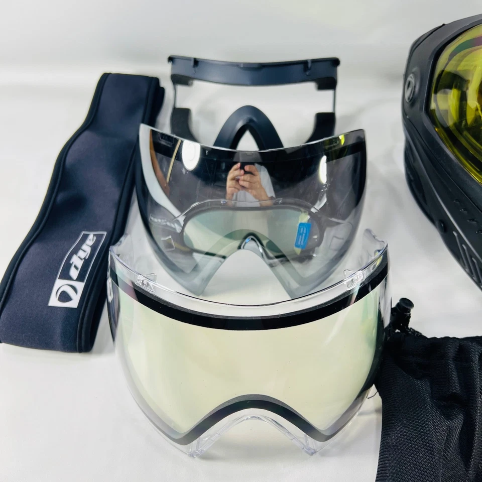 Máscara de paintball Dye I5 ónix/3 lentes!/amarillo/espejo ahumado/claro nuevo/kit de espuma nuevo Foto 3 de 4
