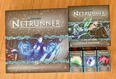 Android Netrunner LCG Core w/ 3 Data Packs + Creation and Control Exp Card Game