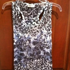 Brand New Without Tags Love Culture White Sheer Lace Tank W/ Blue RosesSize M