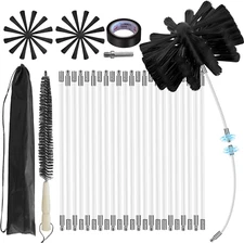 30Feet Chimney Sweep Kit,8 in Brush Head,Dryer Vent Cleaner Kit, Chimney Sweep&C