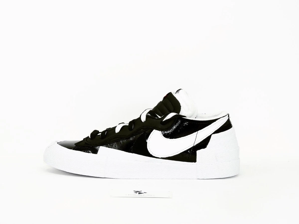 Nike x Sacai Blazer Low Black White Patent Leather Panda Size