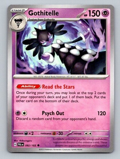 2023 Pokemon Card Paldea Evolved Gothitelle 92/193