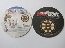Beer Coaster: 2012 COORS Brewing Light ~ NHL Hockey Partner of the Boston Bruins