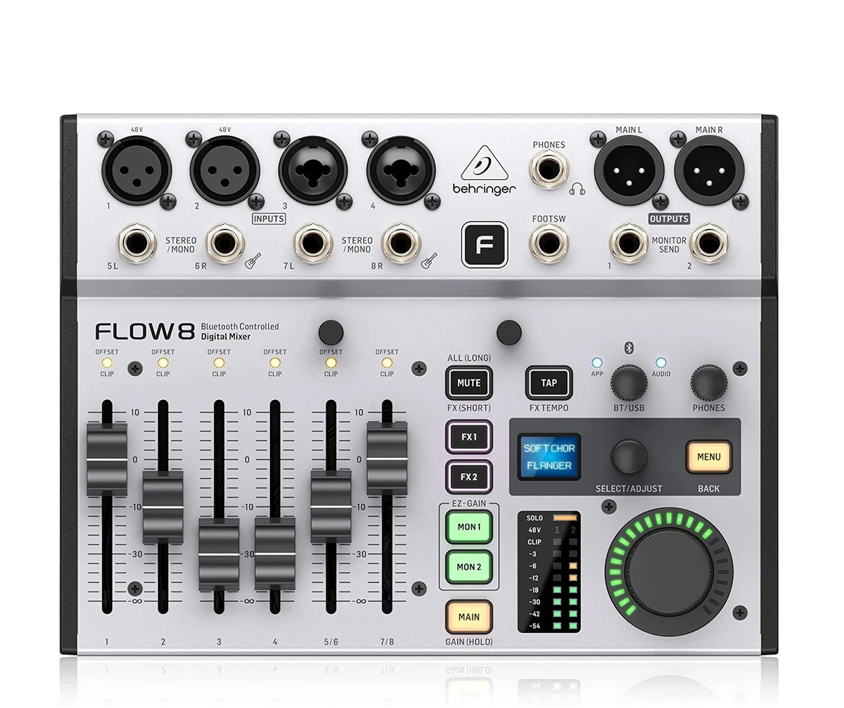 Behringer FLOW 8 8-Input Digital Mixer Bluetooth Audio USB Audio