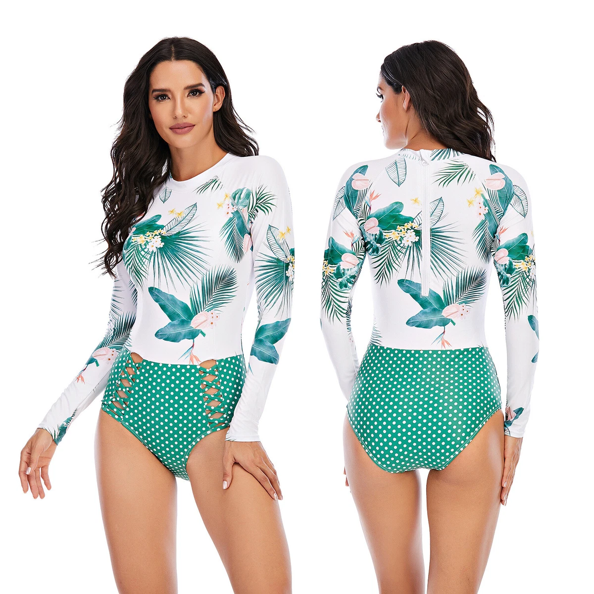 Women s Long Sleeve Rash Guard Swimsuit Sun Protection One Piece
