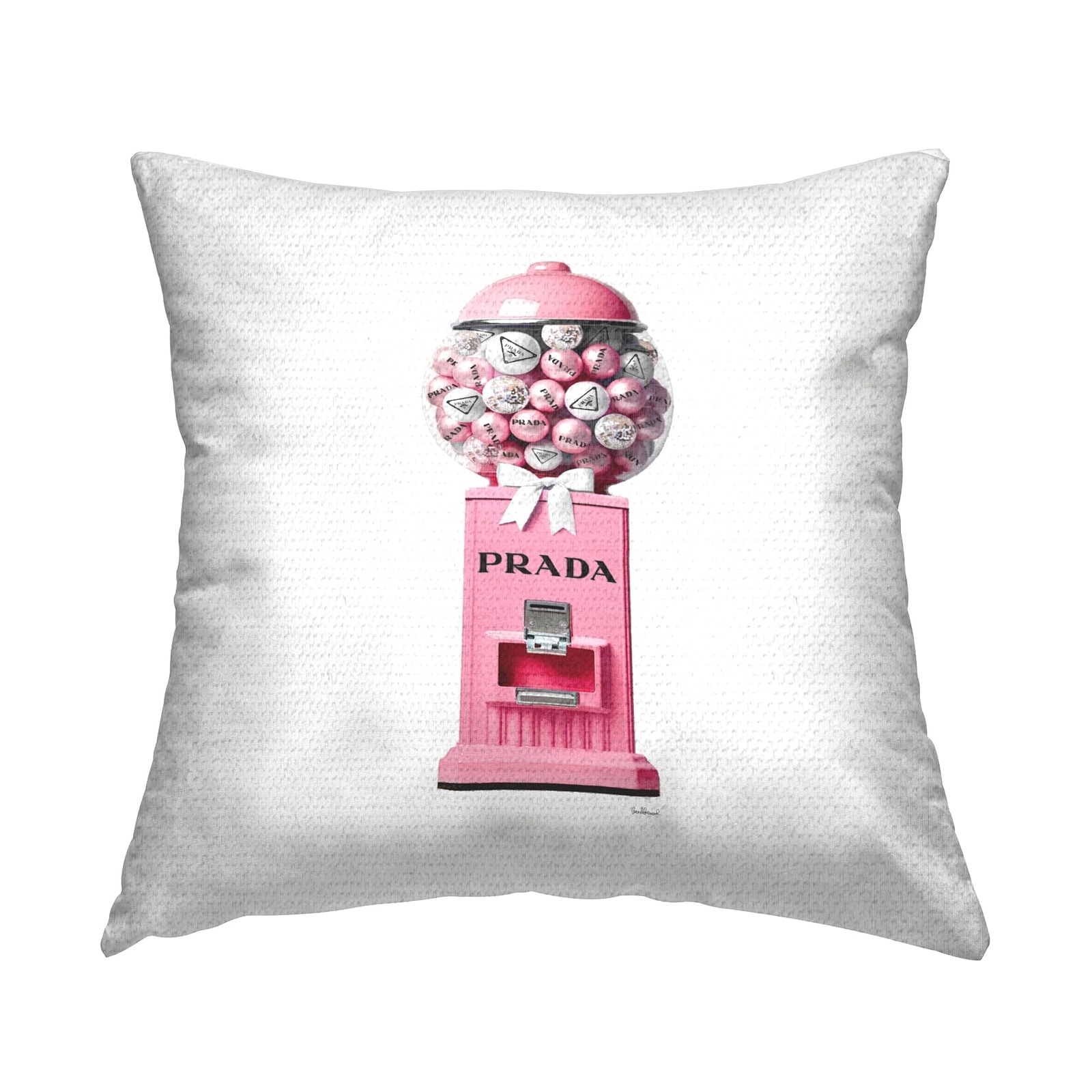 Pink Fashion Gumballs Outdoor Printed 18x18 Pillow