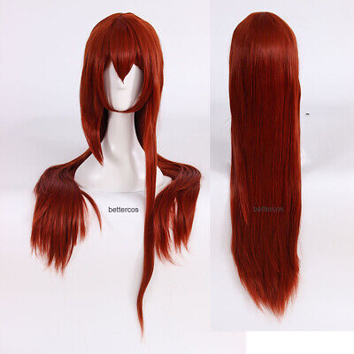 Cap Cosplay Anime 100CM Dark Brown Long Straight Women Basic Hair Christmas Wig