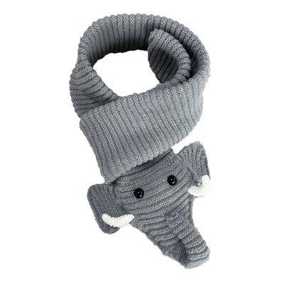 Cartoon Elephant Knitted Winter Scarf Women Wrap Collar Shawl Thicken Neckwrap