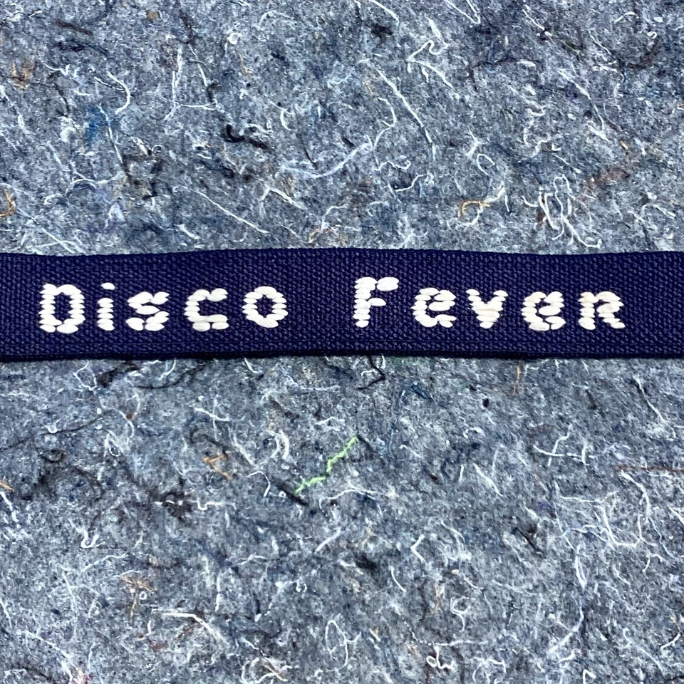 *RARO* Cinturón elástico azul unisex Disco Fever años 70 con hebilla de cierre insignia de metal Foto 3 de 4