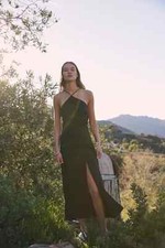 Free People Maia Midi Endless Summer Button Smocked Halter Ruched Dress S NWT