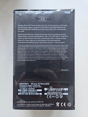 Apple iPhone 3G - 8GB - Black (O2) A1241 (GSM) for sale online