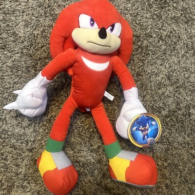 Knuckles The Echidna Sonic Hedgehog Sonic 2 Stuffed Plush LARGE 18  New with Tag
