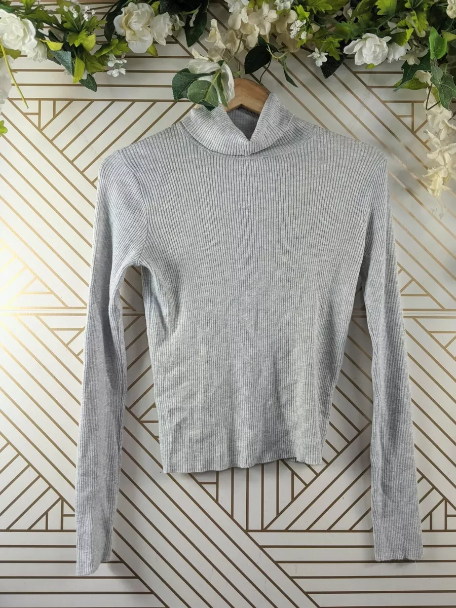 Brandy Melville Ribbed Turtleneck Long Sleeve Grey Gray Size XS/S READ