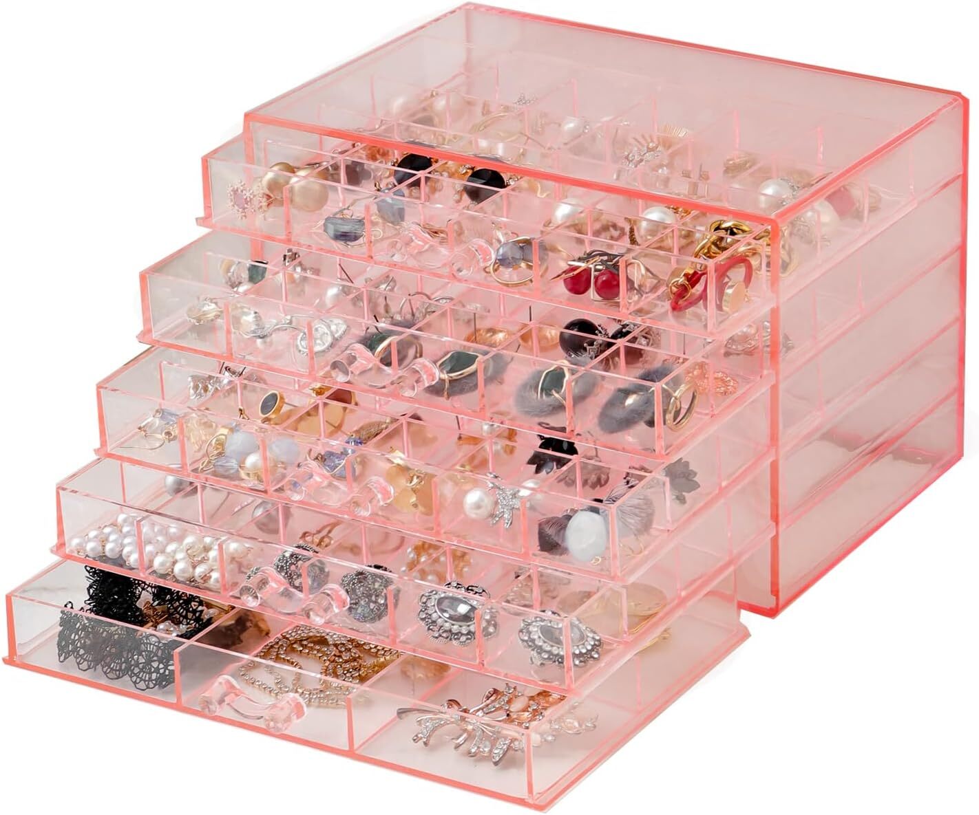 Earring Storage Box Organizer 5 Drawers Jewelry Organizer Acrylic Jewelry Storag