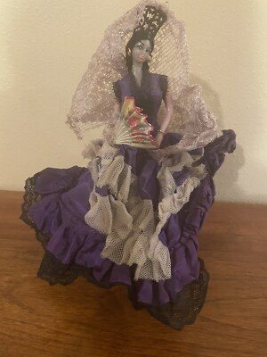 Vintage 1960s Spanish Doll-Flamenco Dancer Purple Gown-w/ Fan- GVC | eBay Vintage 1960s Spanish Doll-Flamenco Dancer Purple Gown-w/ Fan- GVC | eBay