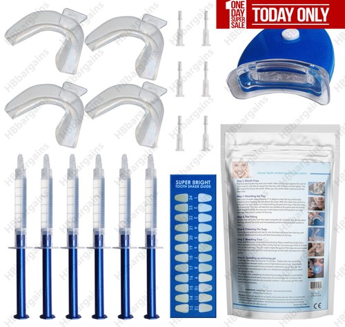 KIT SBIANCAMENTO DENTI 6x3cc SIRINGHE + 4 STAMPI DENTI + PENNA GEL + LUCE LASER - Foto 7 di 13