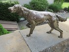 Large Silver Plate? Retriever? Pointer? Dog Statue 16" Signed