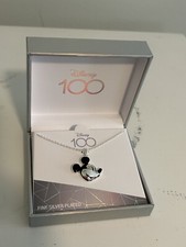Disney 100th Anniversary Silver Plated Necklace With Mickey Mouse Charm