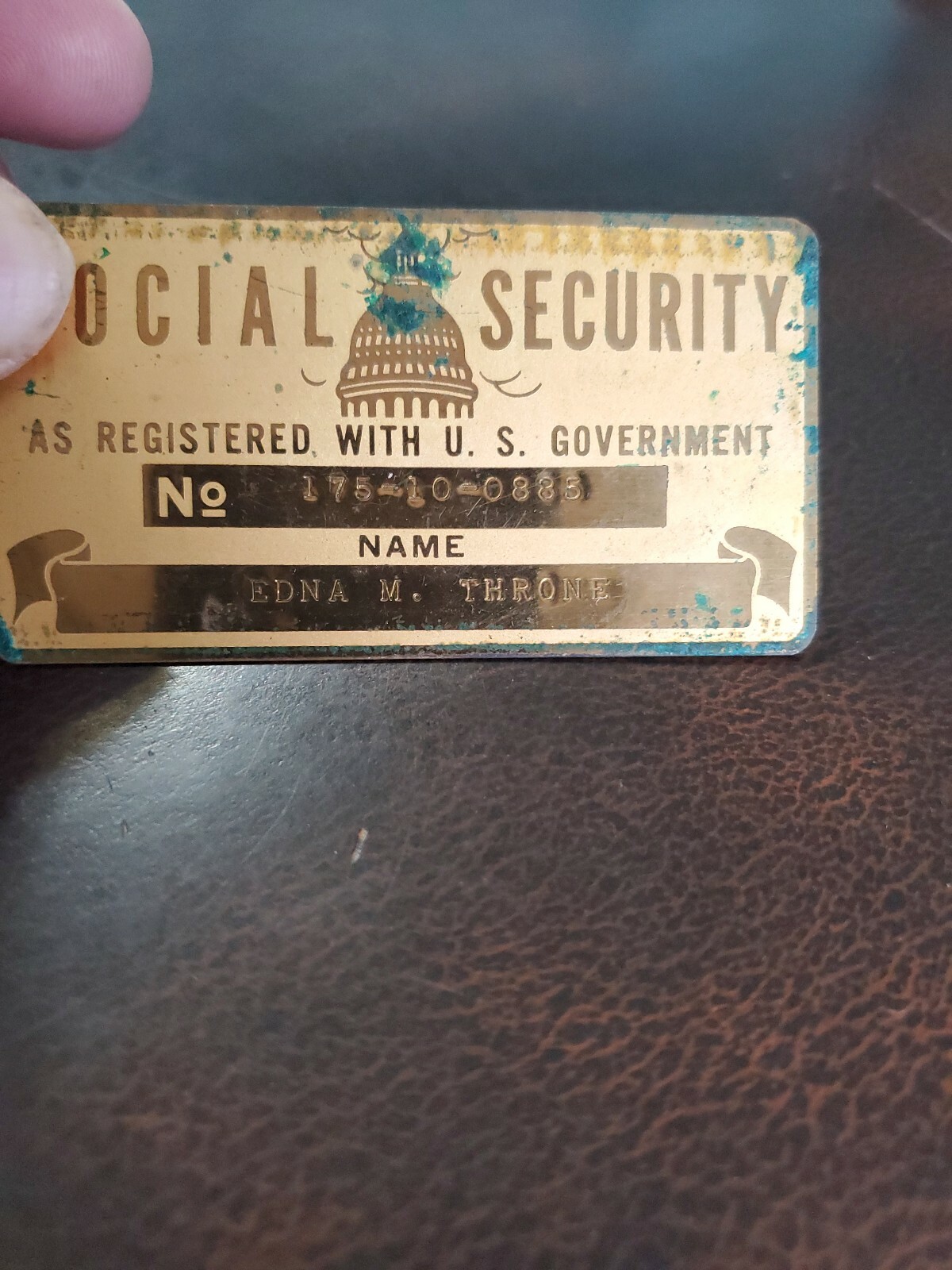 Vintage Brass / Metal Social Security Card eBay