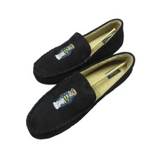 Polo Ralph Lauren Men's Black Faux-Suede Polo Bear Graphic Slippers