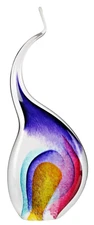 MERIDIAN STREET Art Glass Rainbow Flame Sculpture Hand Blown John McDonald New